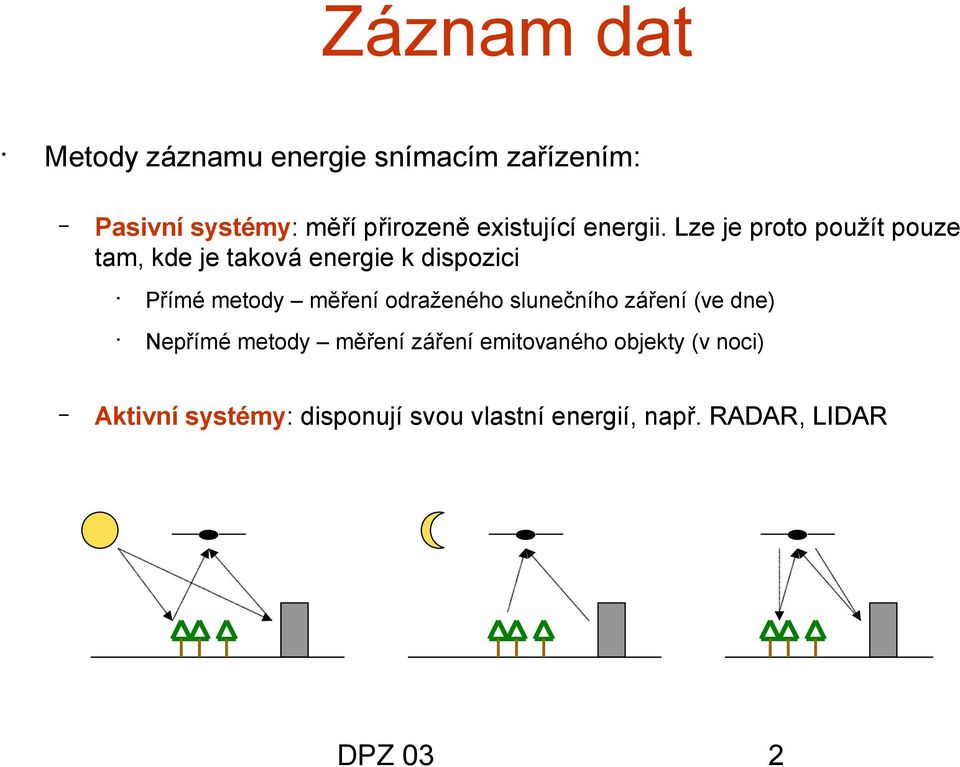 Lze je proto použít pouze tam, kde je taková energie k dispozici Přímé metody měření