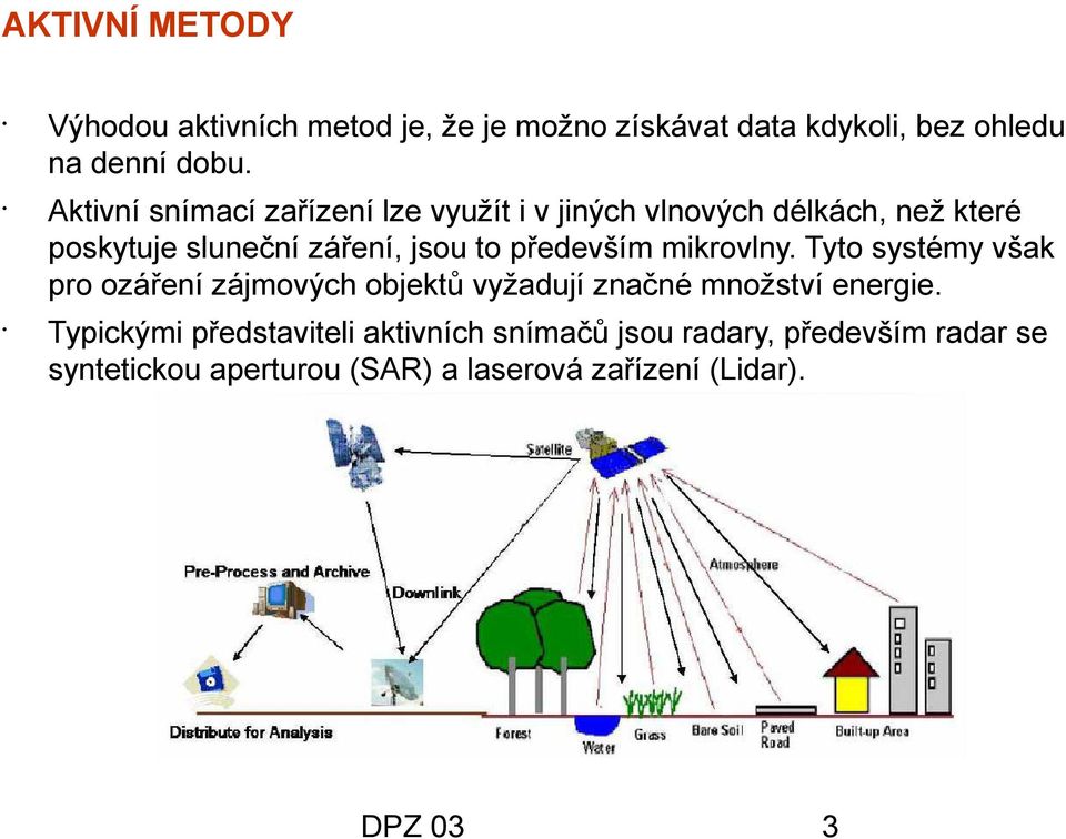 především mikrovlny. Tyto systémy však pro ozáření zájmových objektů vyžadují značné množství energie.