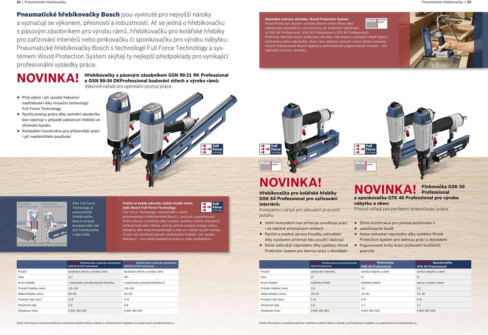 Bosch s technologií Full Force Technology a systémem Wood Protection System skýtají ty nejlepší předpoklady pro vynikající profesionální výsledky práce. NOVINKA!