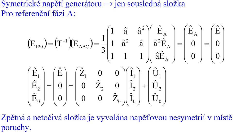 : 3 E T E BC Zpětná a netočiá složka