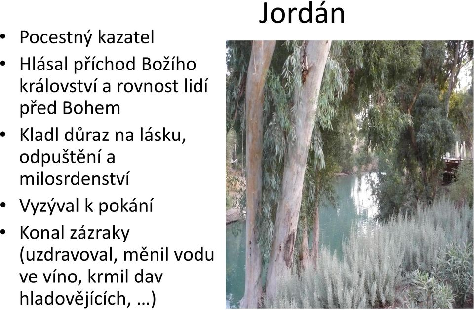 a milosrdenství Vyzýval k pokání Konal zázraky