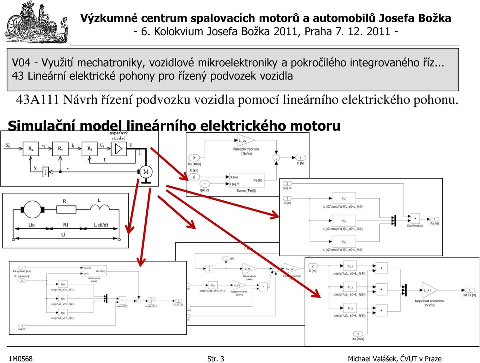 Simulační model lineárního elektrického