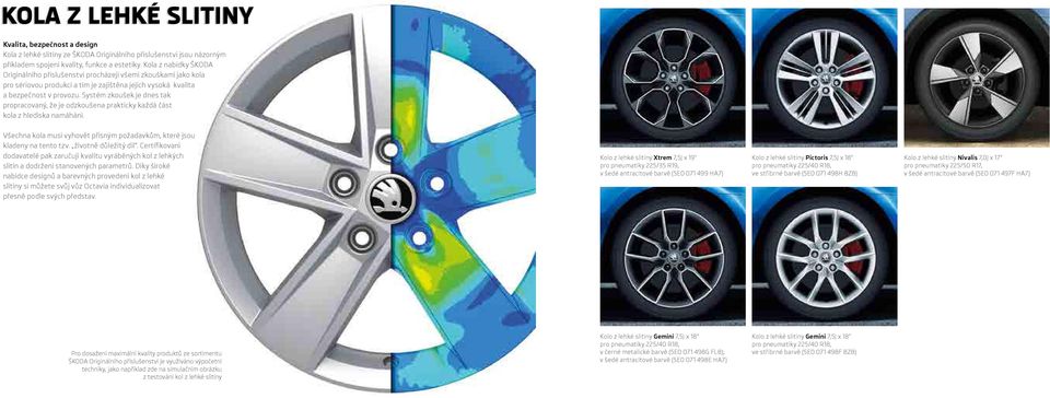 Systém zkoušek je dnes tak propracovaný, že je odzkoušena prakticky každá část kola z hlediska namáhání. Všechna kola musí vyhovět přísným požadavkům, které jsou kladeny na tento tzv.