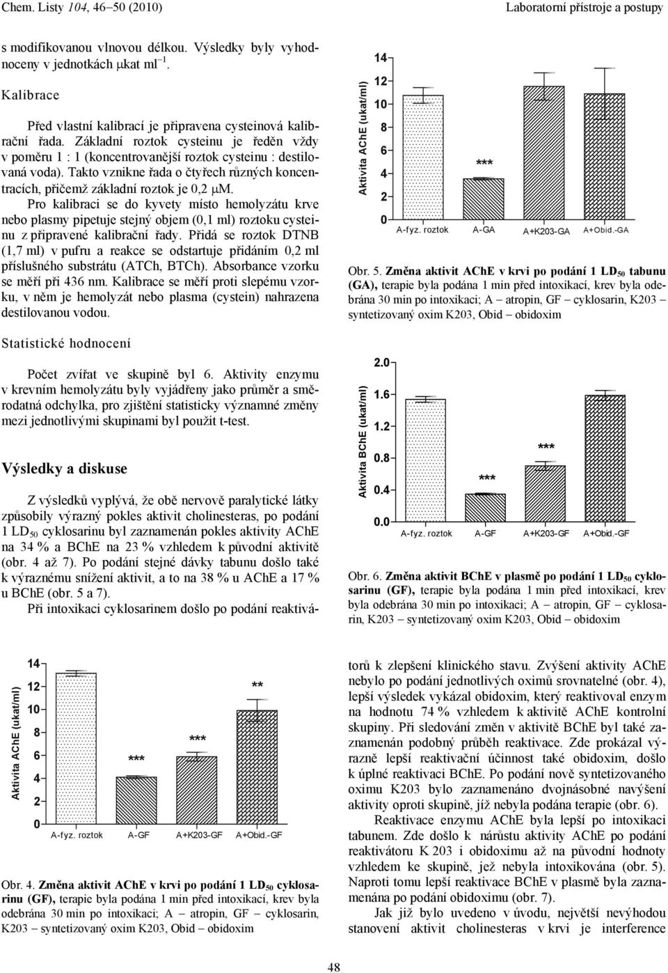 Pro kalibraci se do kyvety místo hemolyzátu krve nebo plasmy pipetuje stejný objem (0,1 ml) roztoku cysteinu z připravené kalibrační řady.