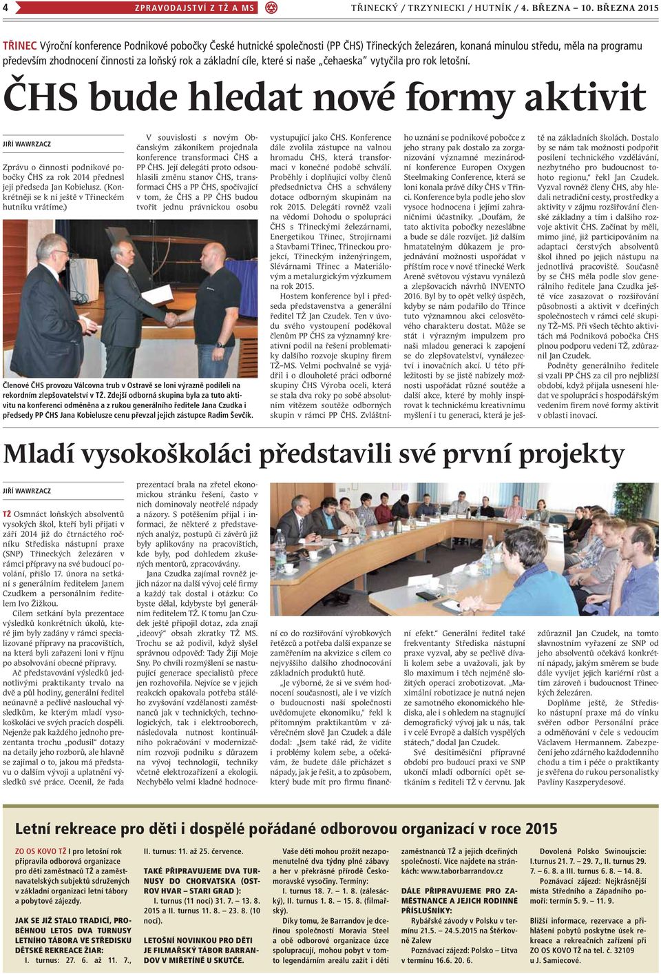 základní cíle, které si naše čehaeska vytyčila pro rok letošní.