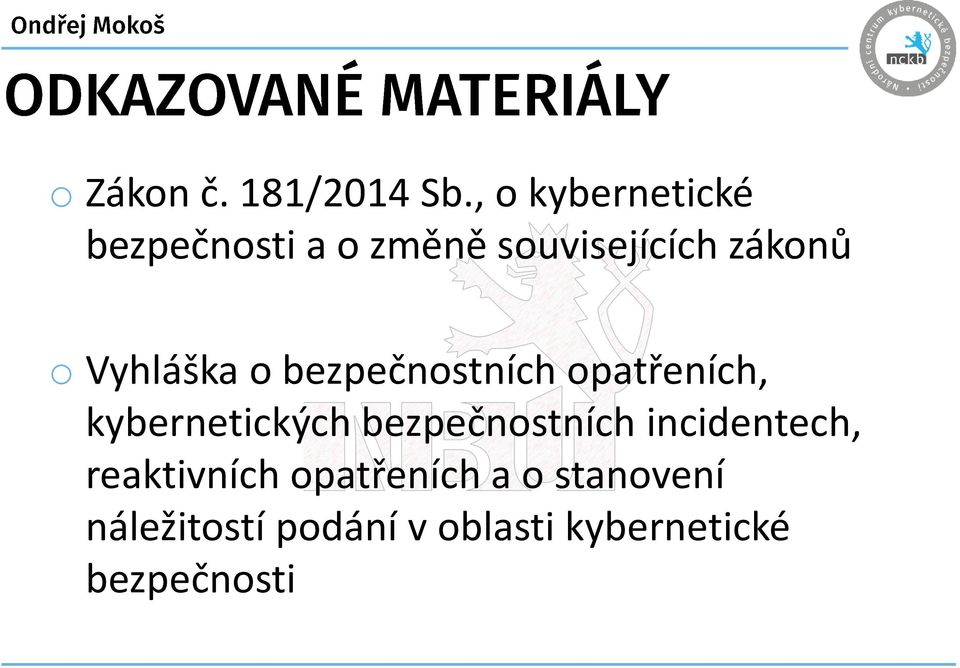 Vyhláška o bezpečnostních opatřeních, kybernetických