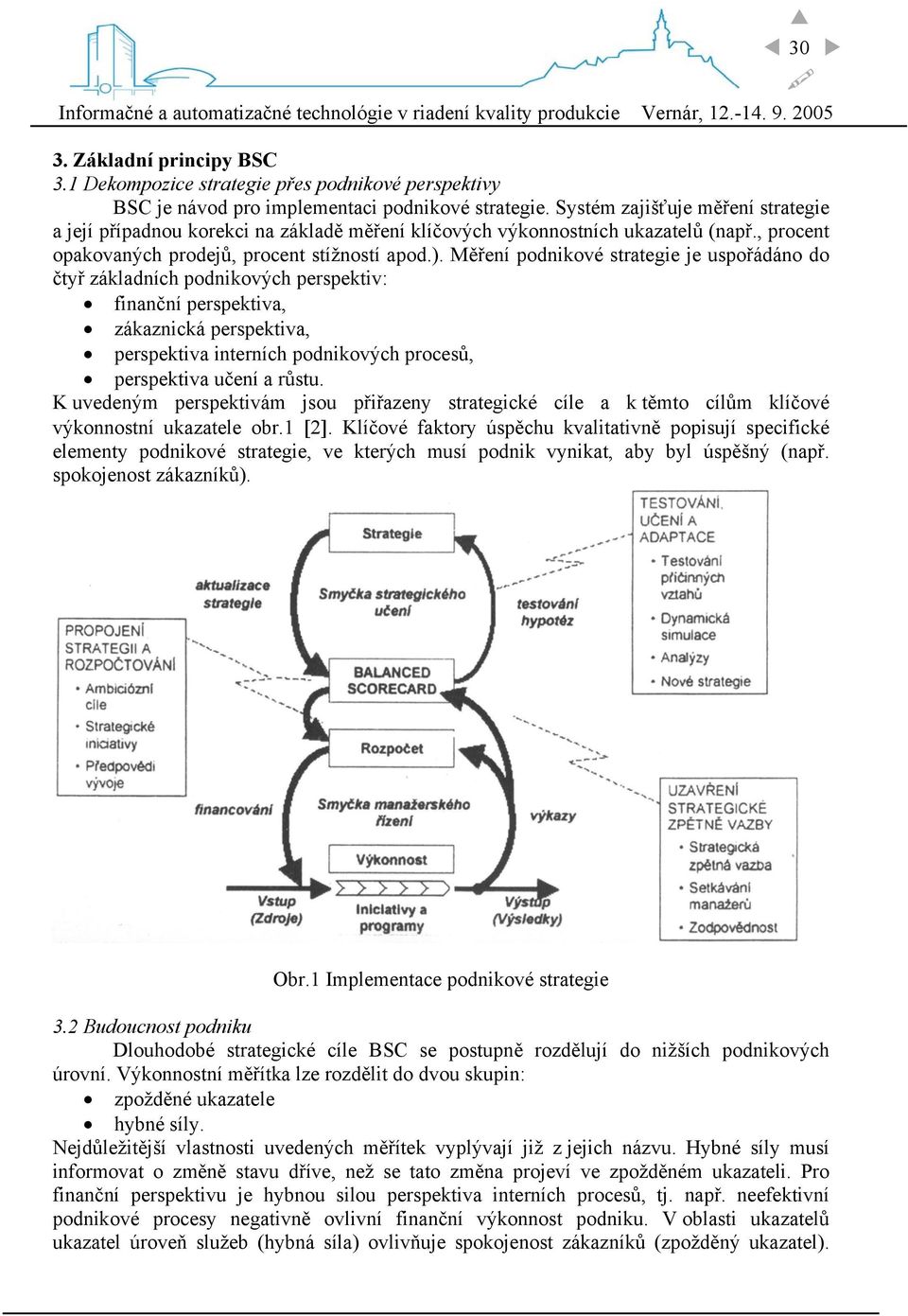 Měření podnikové strategie je uspořádáno do čtyř základních podnikových perspektiv: finanční perspektiva, zákaznická perspektiva, perspektiva interních podnikových procesů, perspektiva učení a růstu.