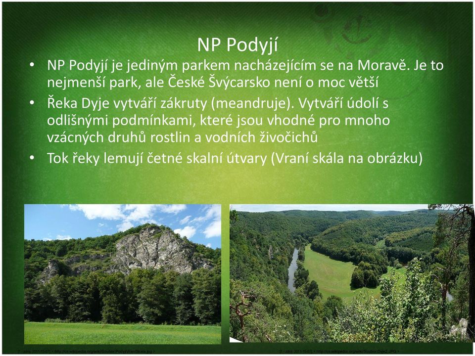 Vytváří údolí s odlišnými podmínkami, které jsou vhodné pro mnoho vzácných druhů rostlin a vodních živočichů Tok řeky