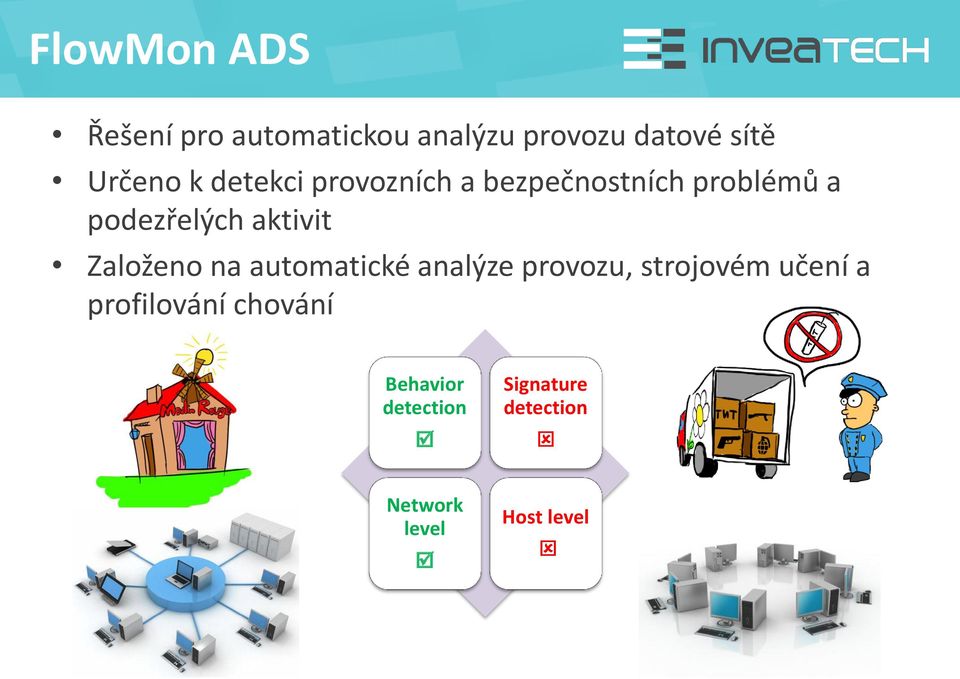 Založeno na automatické analýze provozu, strojovém učení a profilování