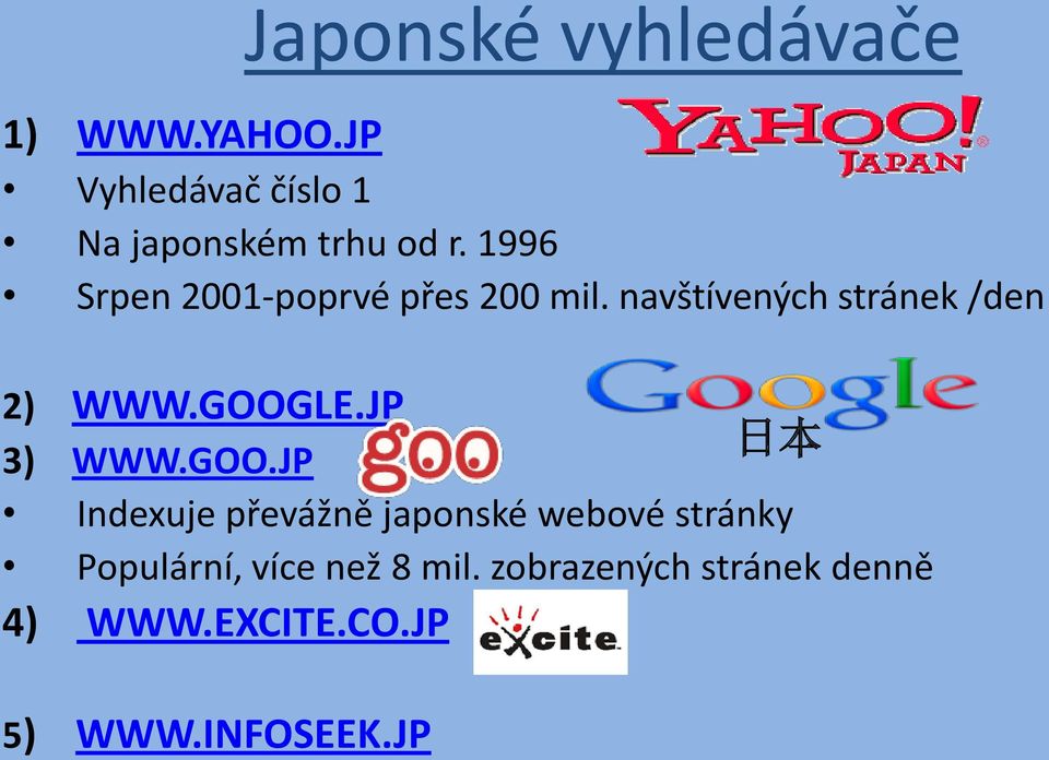 1996 Srpen 2001-poprvé přes 200 mil. navštívených stránek /den 2) WWW.GOOGLE.