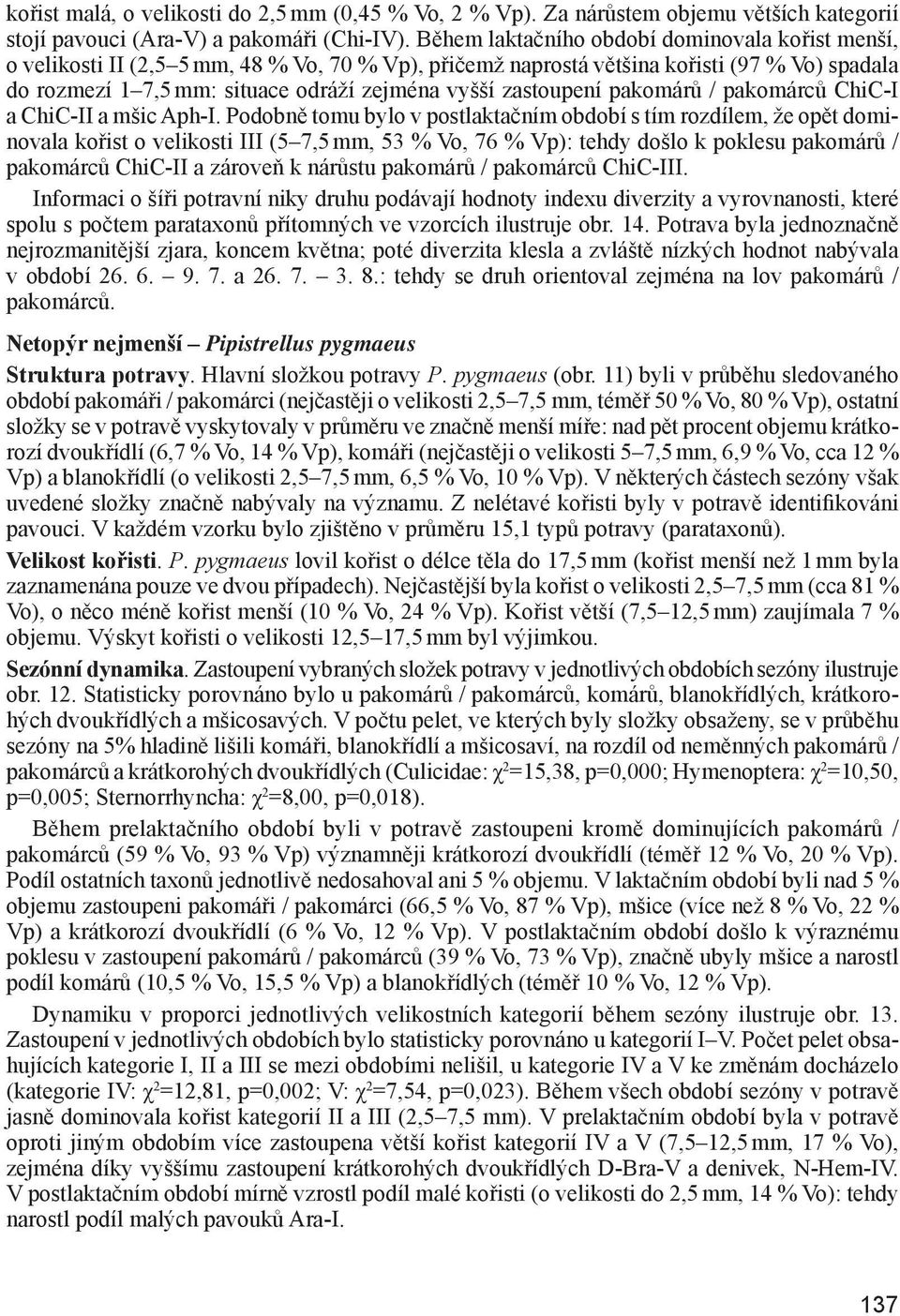 zastoupení pakomárů / pakomárců ChiC-I a ChiC-II a mšic Aph-I.