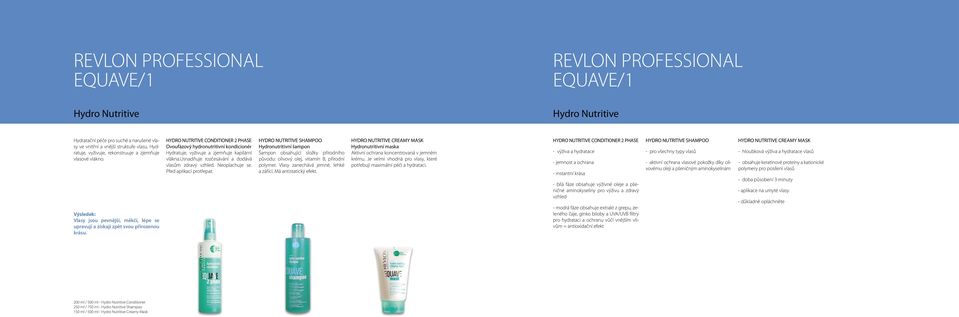 HYDRO NUTRITIVE CONDITIONER 2 PHASE Dvoufázový hydronutritivní kondicionér Hydratuje, vyživuje a zjemňuje kapilární vlákna.usnadňuje rozčesávání a dodává vlasům zdravý vzhled. Neoplachuje se.