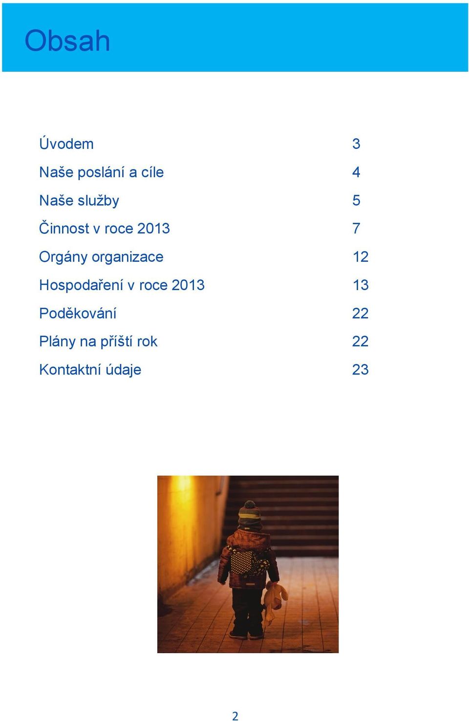 Hospodaření v roce 2013 Poděkování Plány na