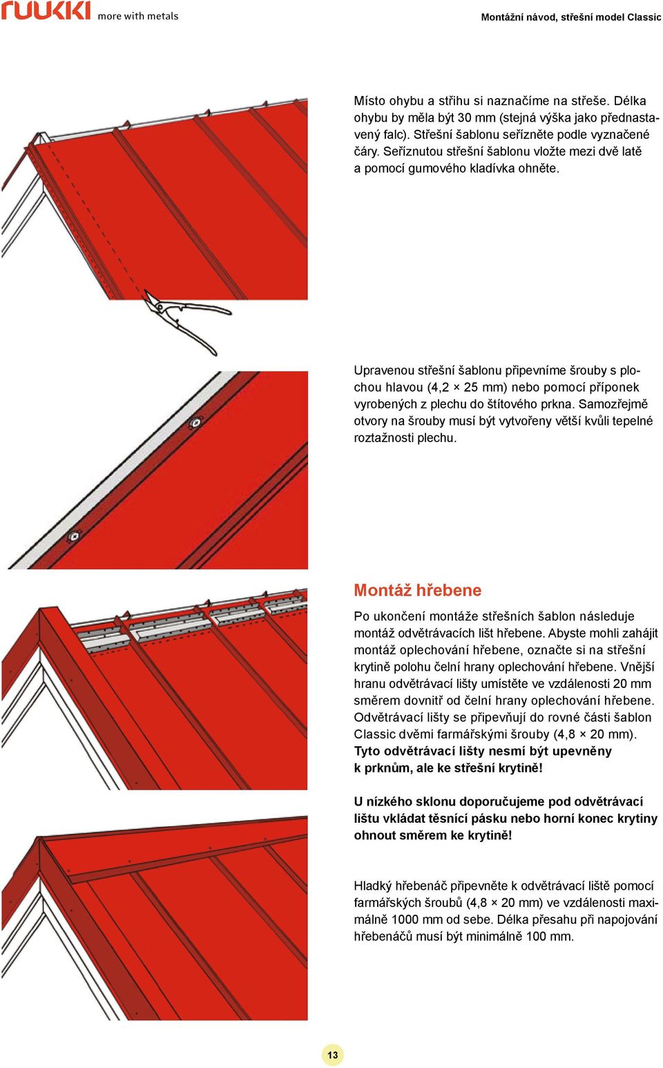 Střechy Montážní návod Střešní model Classic SR35-475D - PDF Free Download