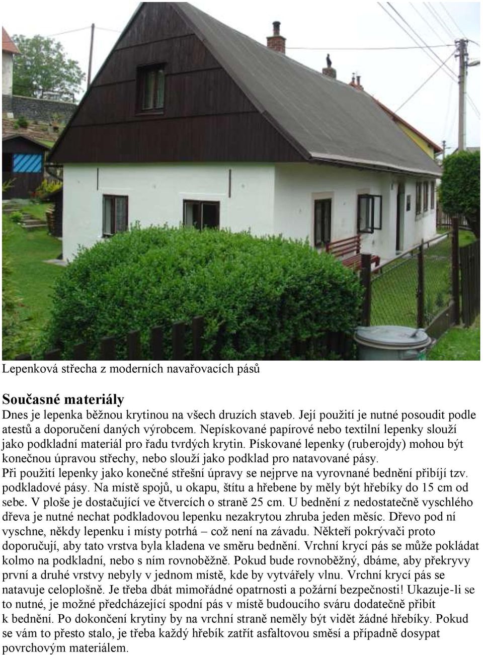 Došková střecha je romantická, ale velice náročná na údržbu - PDF Stažení  zdarma