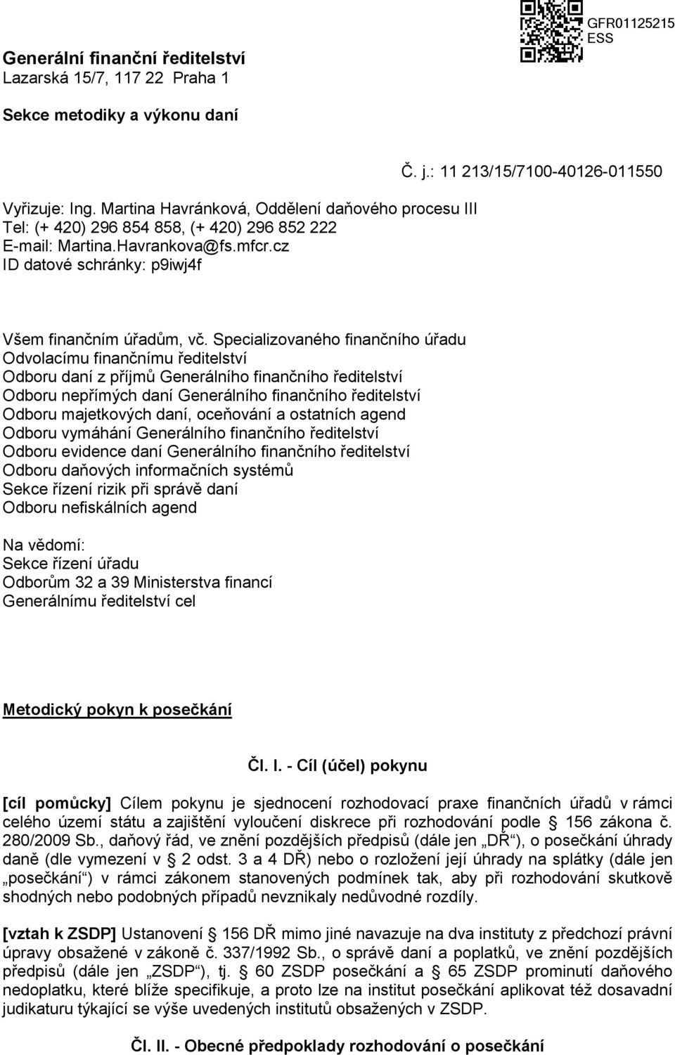 Generální finanční ředitelství Lazarská 15/7, Praha 1 - PDF Free Download