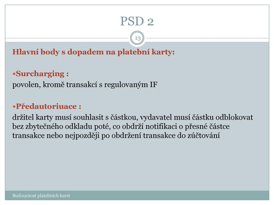 částkou, vydavatel musíčástku odblokovat bez zbytečného odkladu poté, co