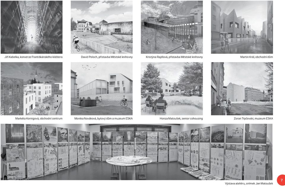 Markéta Kornigová, obchodní centrum Monika Nováková, bytový dům a muzeum ESKA Honza