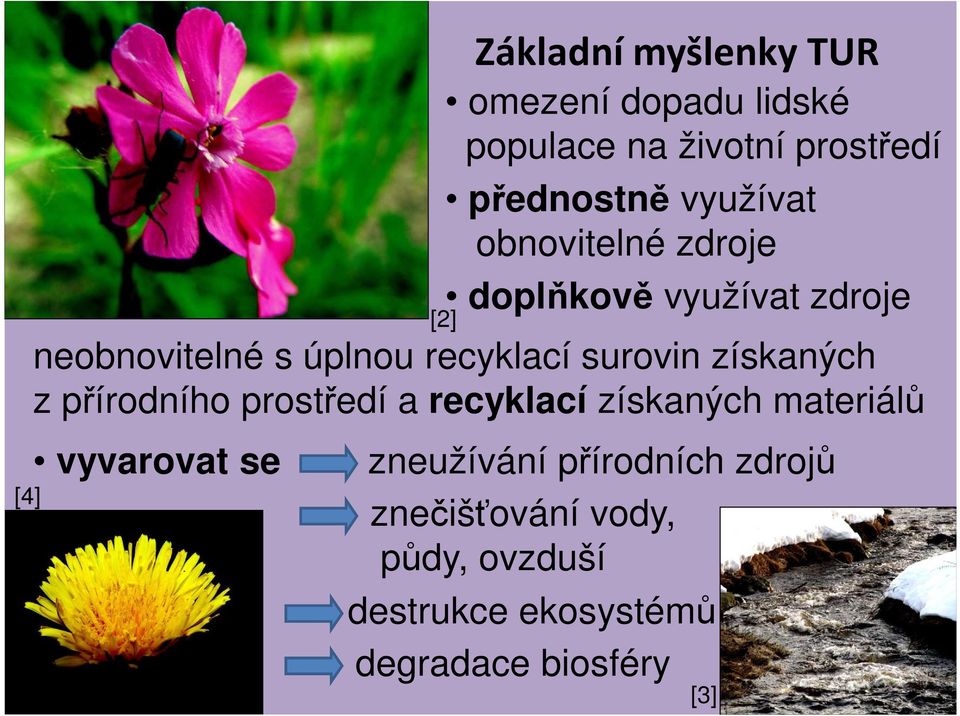 surovin získaných z přírodního prostředí a recyklací získaných materiálů vyvarovat se [2]