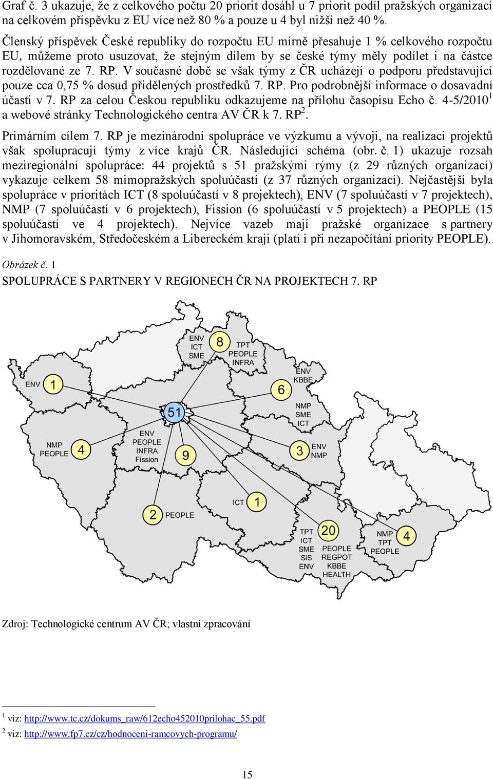 V současné době se však týmy z ČR ucházejí o podporu představující pouze cca 0,75 % dosud přidělených prostředků 7. RP. Pro podrobnější informace o dosavadní účasti v 7.