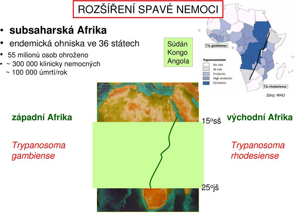 000 úmrtí/rok Súdán Kongo Angola Zdroj: WHO západní Afrika 15 o sš