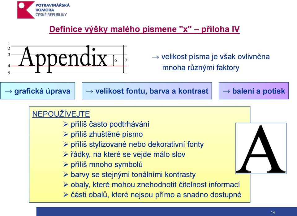 stylizované nebo dekorativní fonty řádky, na které se vejde málo slov příliš mnoho symbolů barvy se stejnými