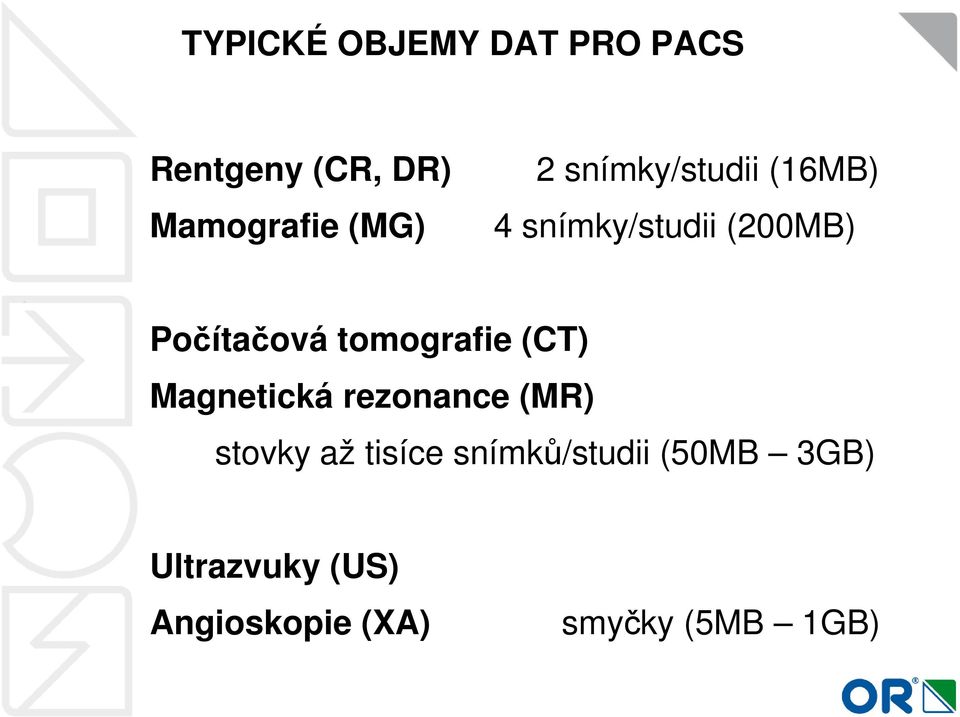 tomografie (CT) Magnetická rezonance (MR) stovky až tisíce