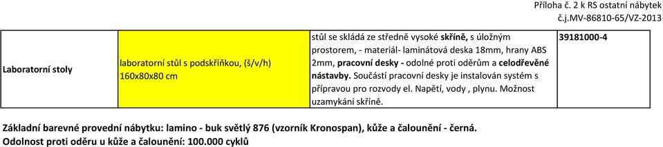 Součástí pracovní desky je instalován systém s přípravou pro rozvody el. Napětí, vody, plynu. Možnost uzamykání skříně.