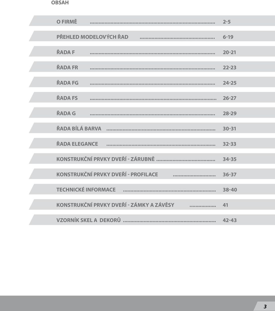 .. 32-33 Konstrukční prvky dveří - zárubně... 34-35 Konstrukční prvky dveří - profilace.