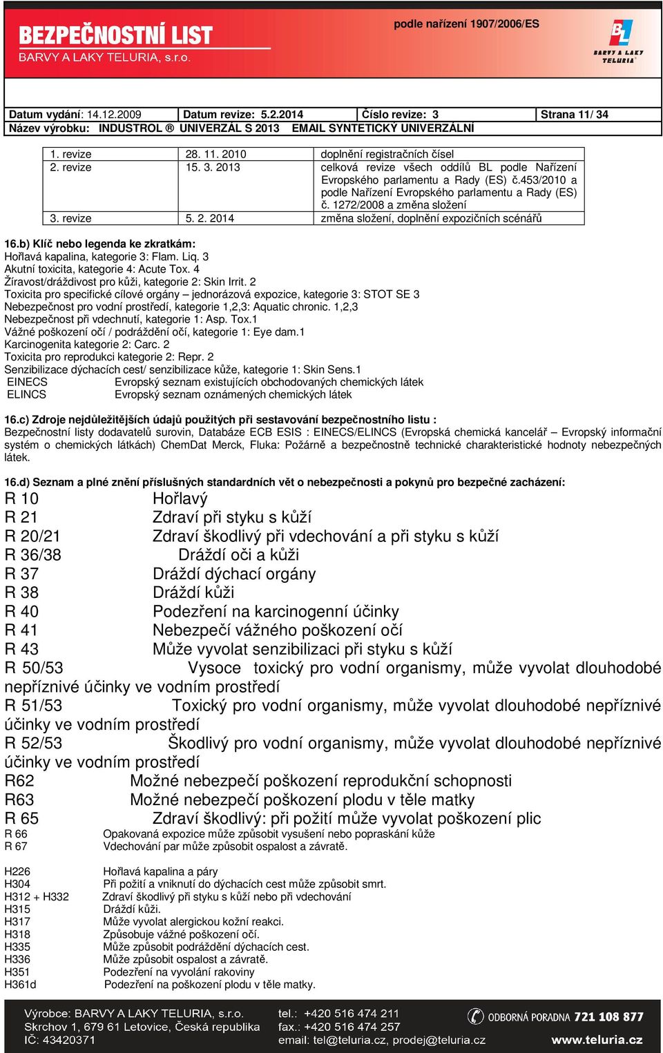 b) Klíč nebo legenda ke zkratkám: Hořlavá kapalina, kategorie 3: Flam. Liq. 3 Akutní toxicita, kategorie 4: Acute Tox. 4 Žíravost/dráždivost pro kůži, kategorie 2: Skin Irrit.
