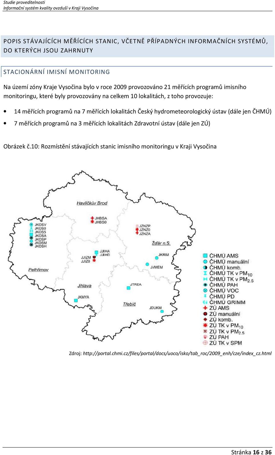 měřících lokalitách Český hydrometeorologický ústav (dále jen ČHMÚ) 7 měřících programů na 3 měřících lokalitách Zdravotní ústav (dále jen ZÚ) Obrázek č.