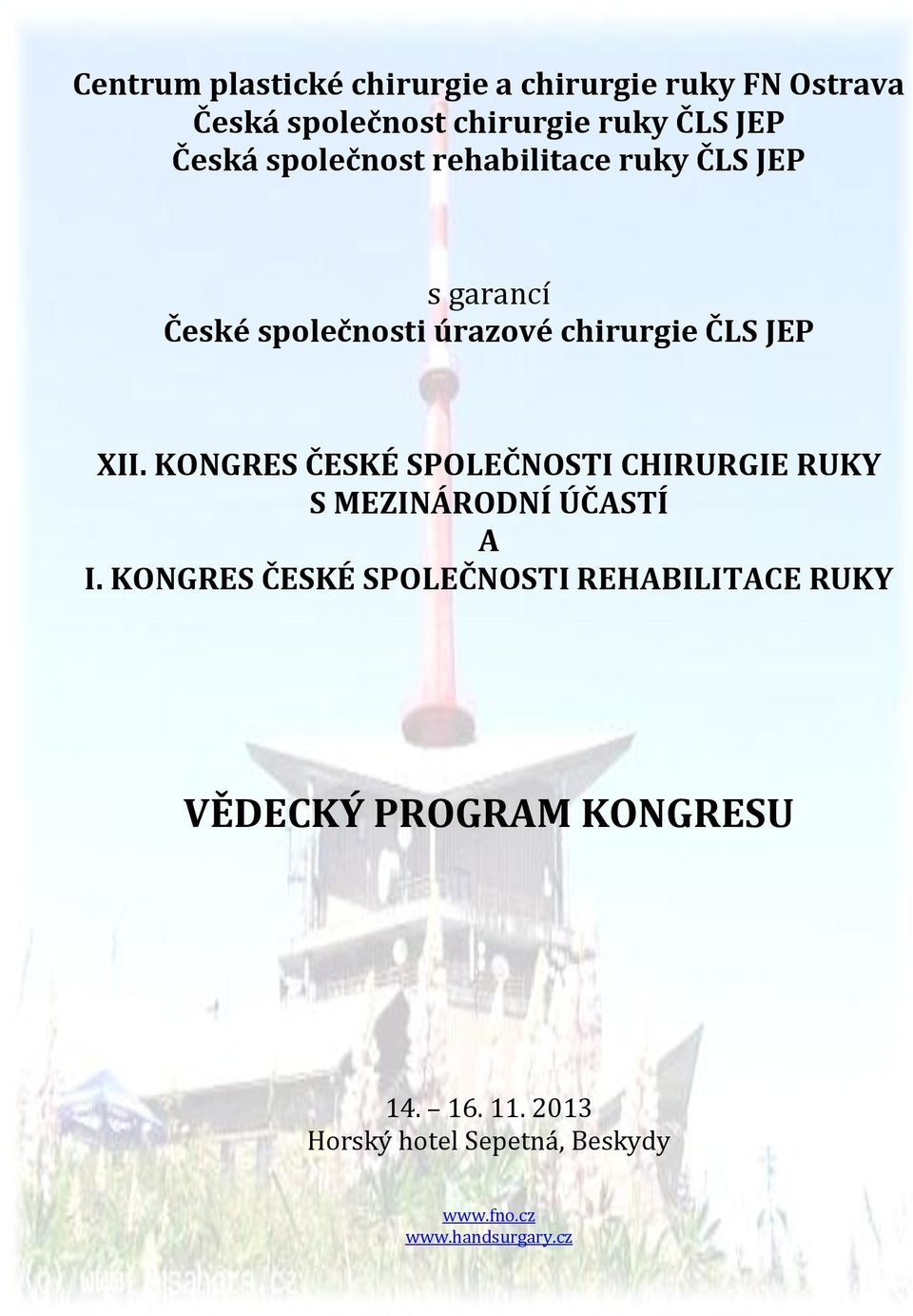 KONGRES ČESKÉ SPOLEČNOSTI CHIRURGIE RUKY S MEZINÁRODNÍ ÚČASTÍ A I.