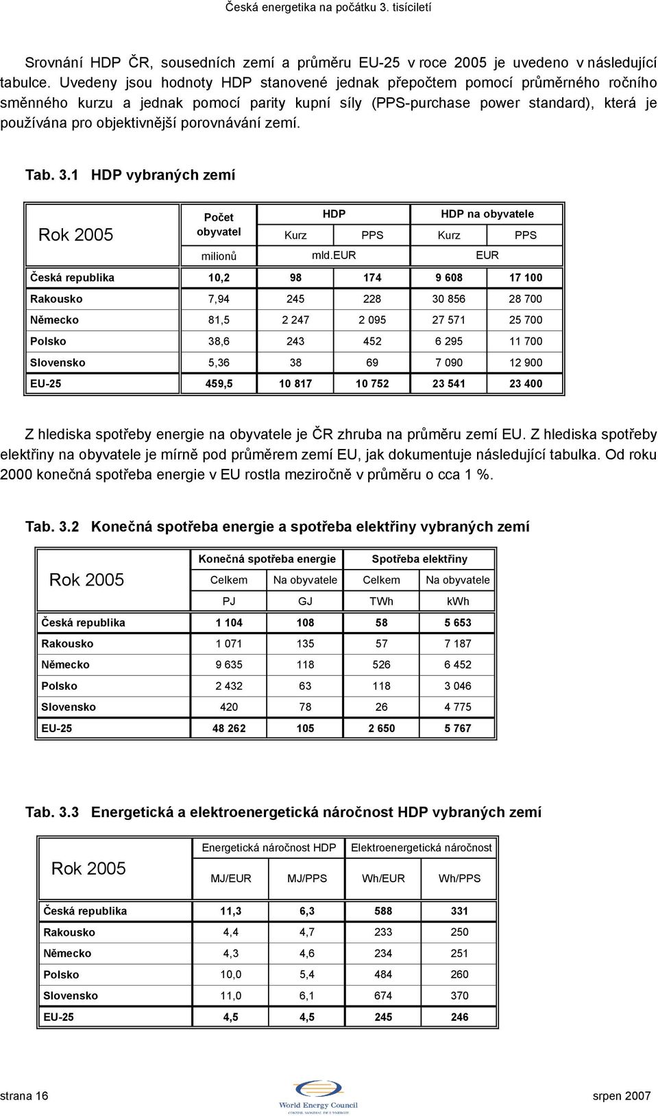 porovnávání zemí. Tab. 3.1 HDP vybraných zemí Rok 2005 Počet obyvatel milionů HDP HDP na obyvatele Kurz PPS Kurz PPS mld.