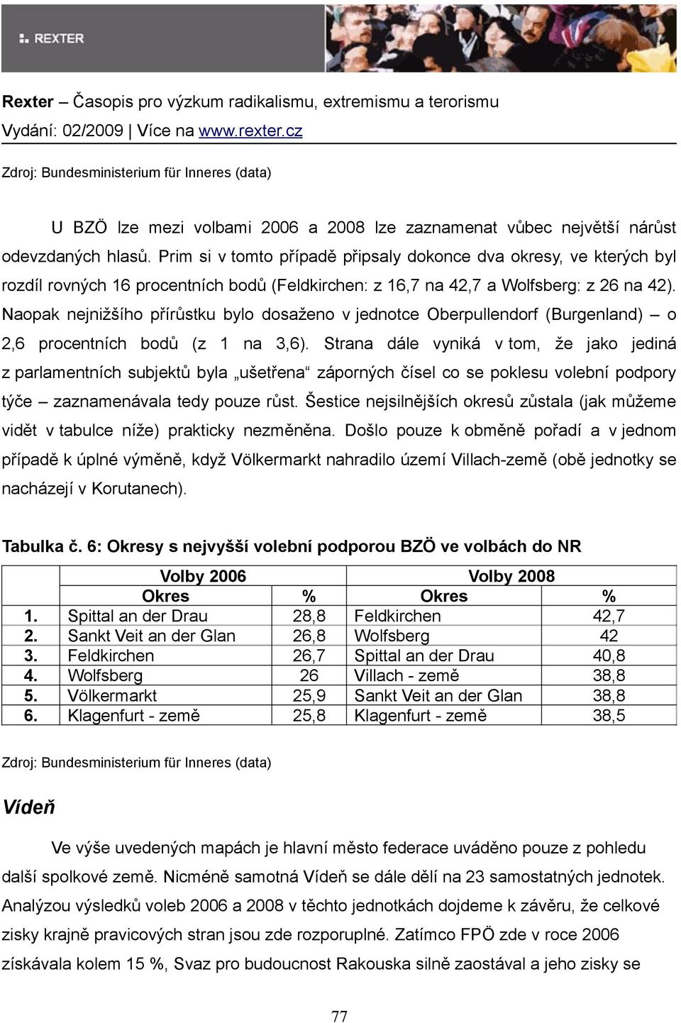 Naopak nejnižšího přírůstku bylo dosaženo v jednotce Oberpullendorf (Burgenland) o 2,6 procentních bodů (z 1 na 3,6).