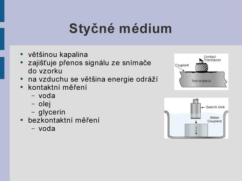 vzduchu se většina energie odráží kontaktní