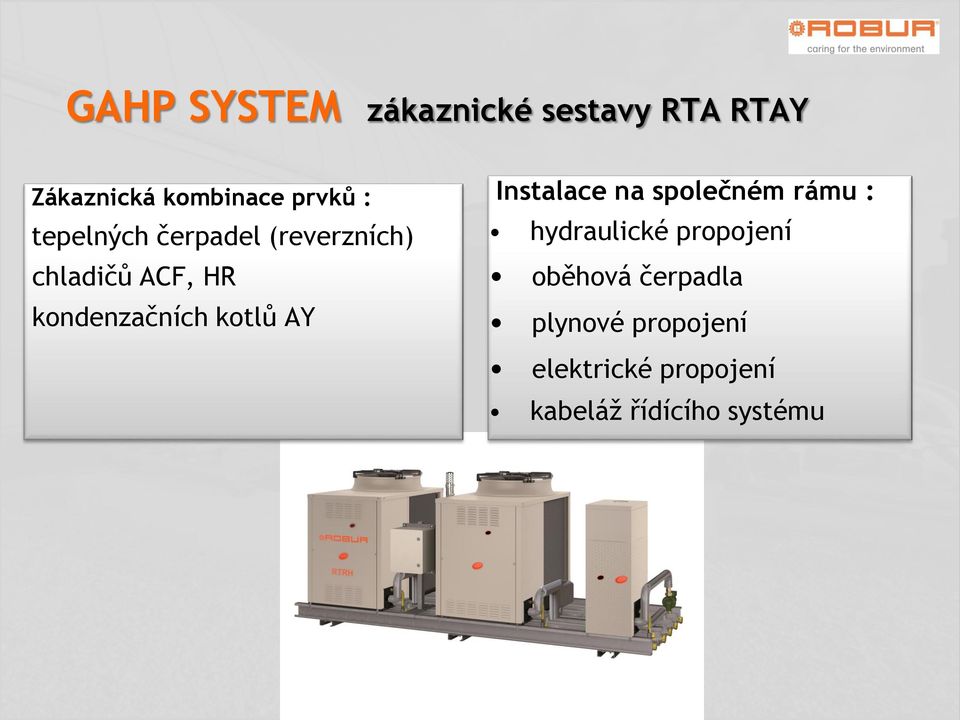 AY Instalace na společném rámu : hydraulické propojení oběhová