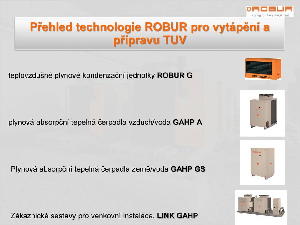 absorpční tepelná čerpadla vzduch/voda GAHP A Plynová absorpční