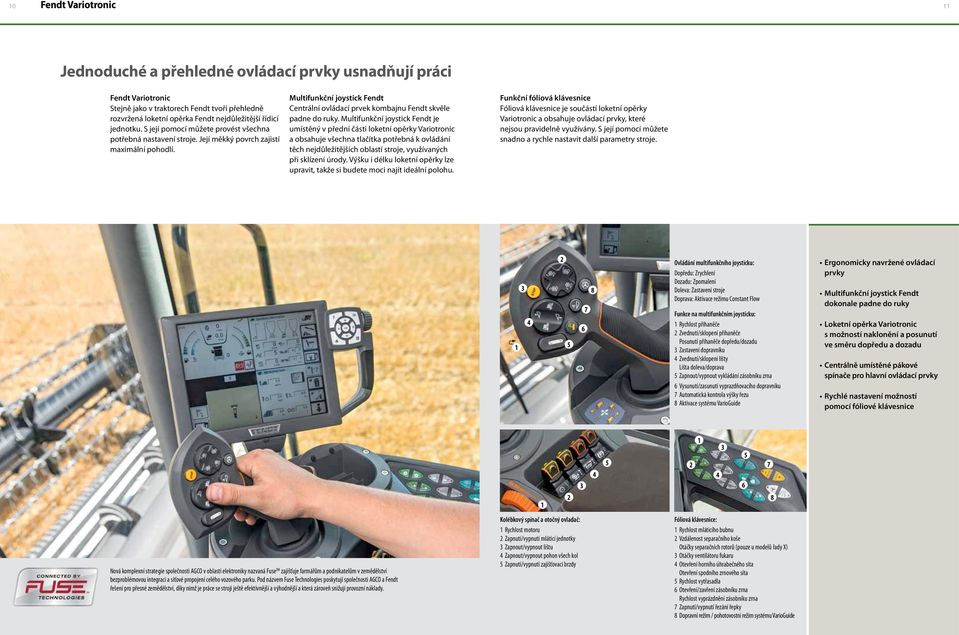 Multifunkční joystick Fendt Centrální ovládací prvek kombajnu Fendt skvěle padne do ruky.