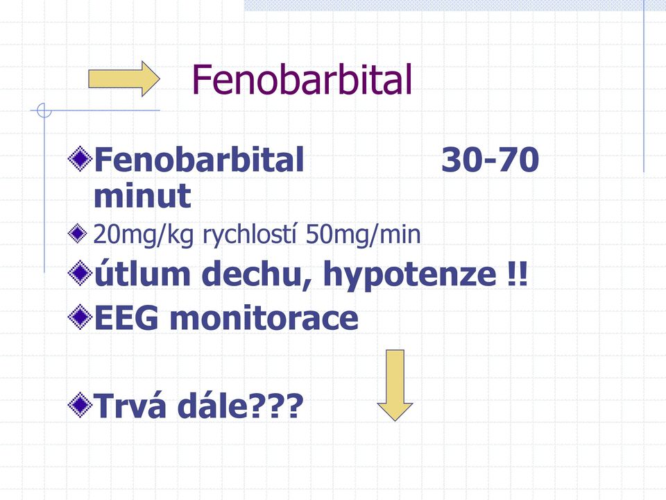 50mg/min útlum dechu,