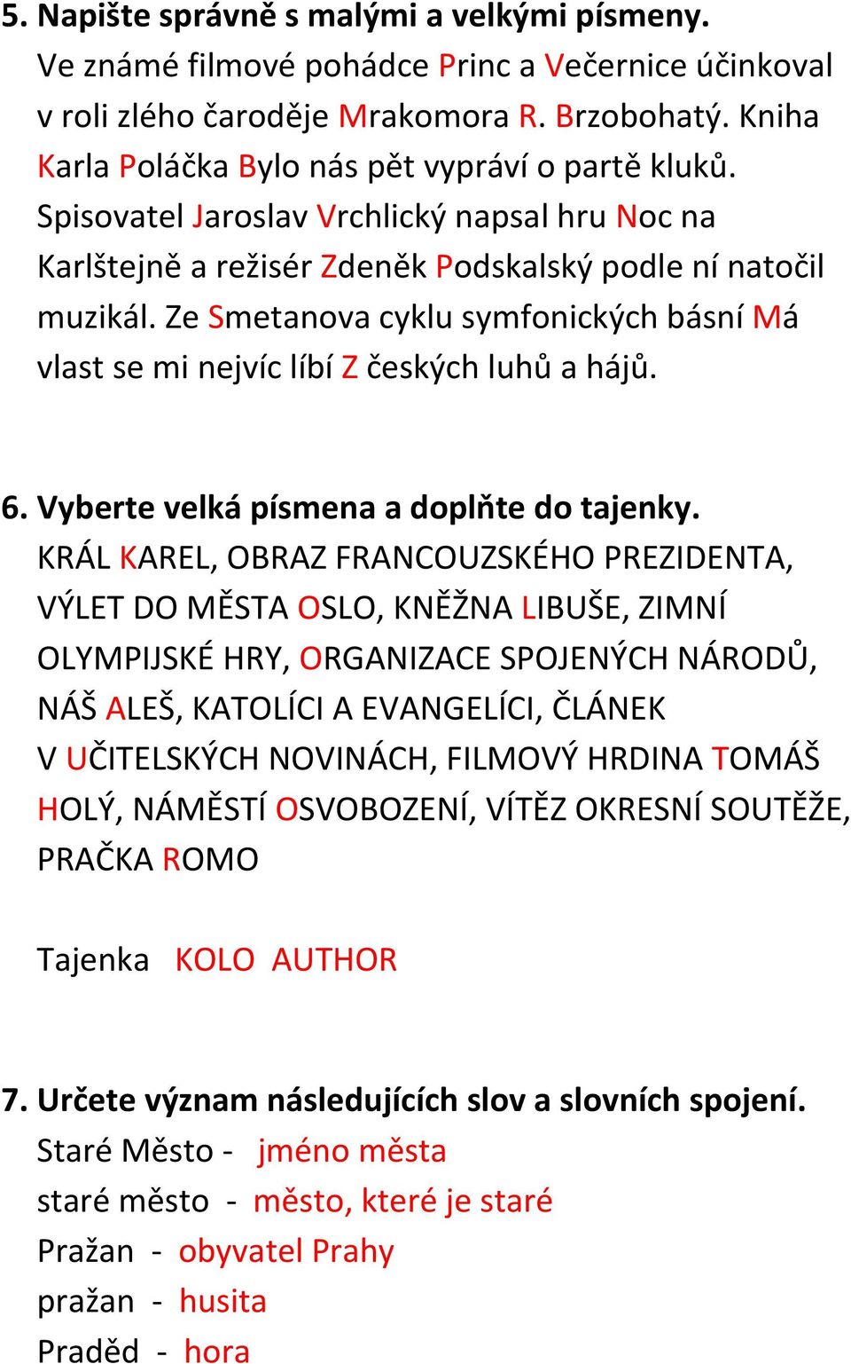 Velká písmena - procvičování - PDF Free Download