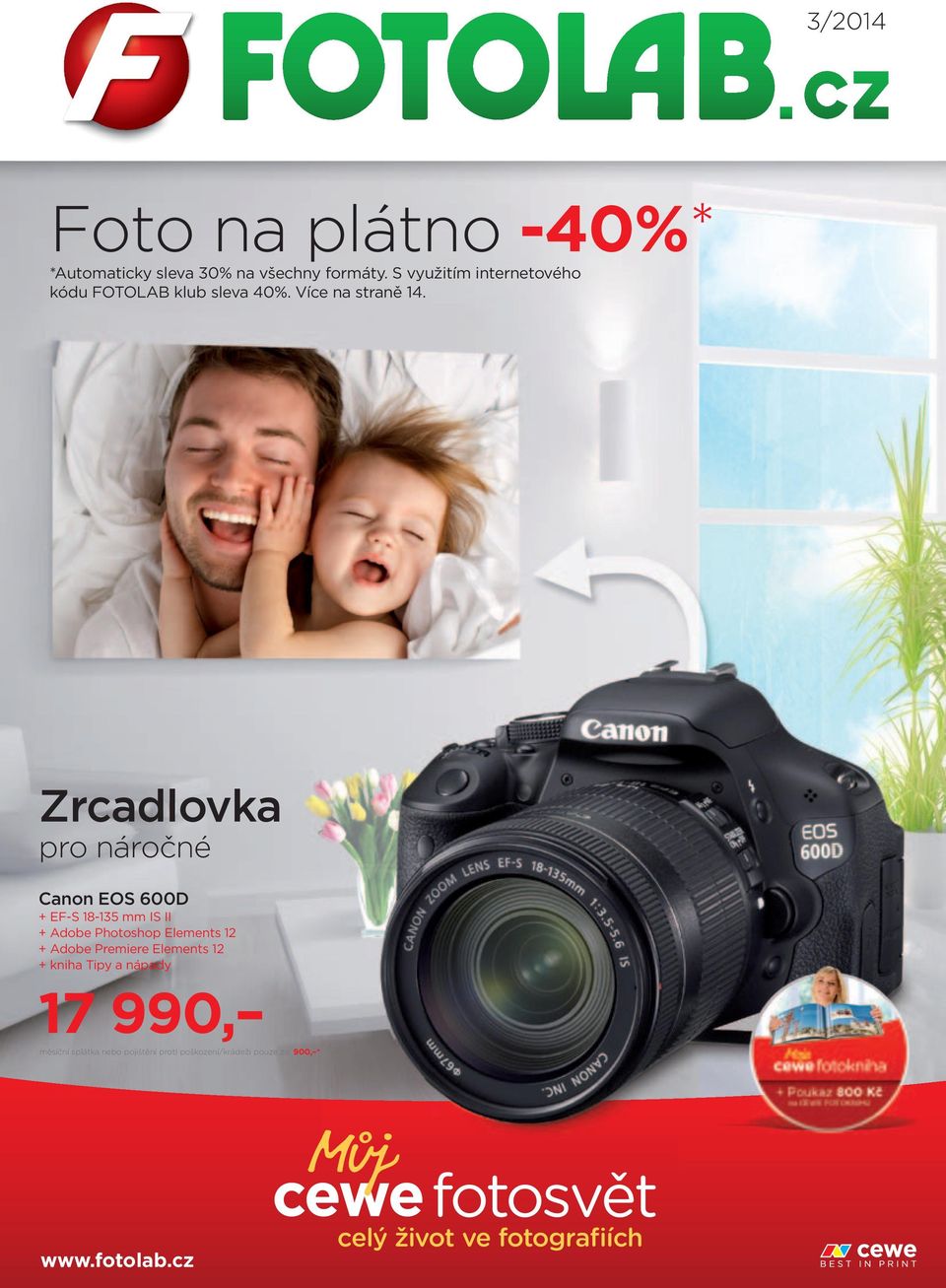Zrcadlovka pro náročné Canon EOS 600D + EF-S 18-135 mm IS II + Adobe Photoshop Elements 12 +