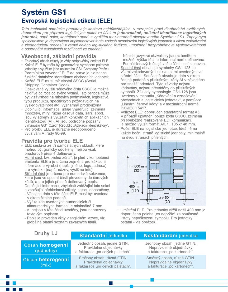 Zapojeným spoleènostem je doporuèeno implementovat tento zpùsob oznaèování logistických jednotek s cílem zefektivnìní a zjednodušení procesù v rámci celého logistického øetìzce, umožnìní