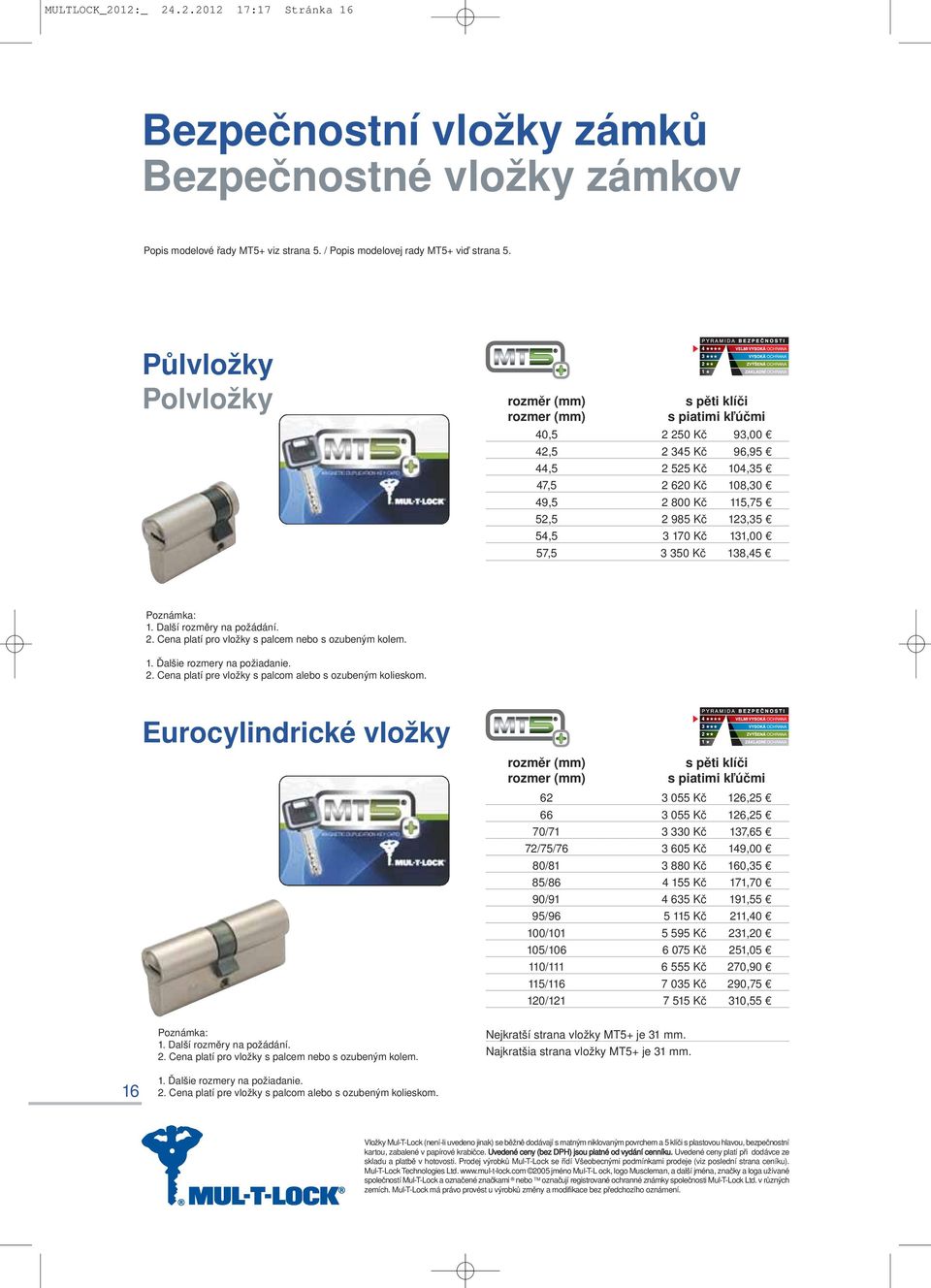 54,5 3 170 Kč 131,00 57,5 3 350 Kč 138,45 1. Další rozměry na požádání. 2. Cena platí pro vložky s palcem nebo s ozubeným kolem. 1. Ďalšie rozmery na požiadanie. 2. Cena platí pre vložky s palcom alebo s ozubeným kolieskom.