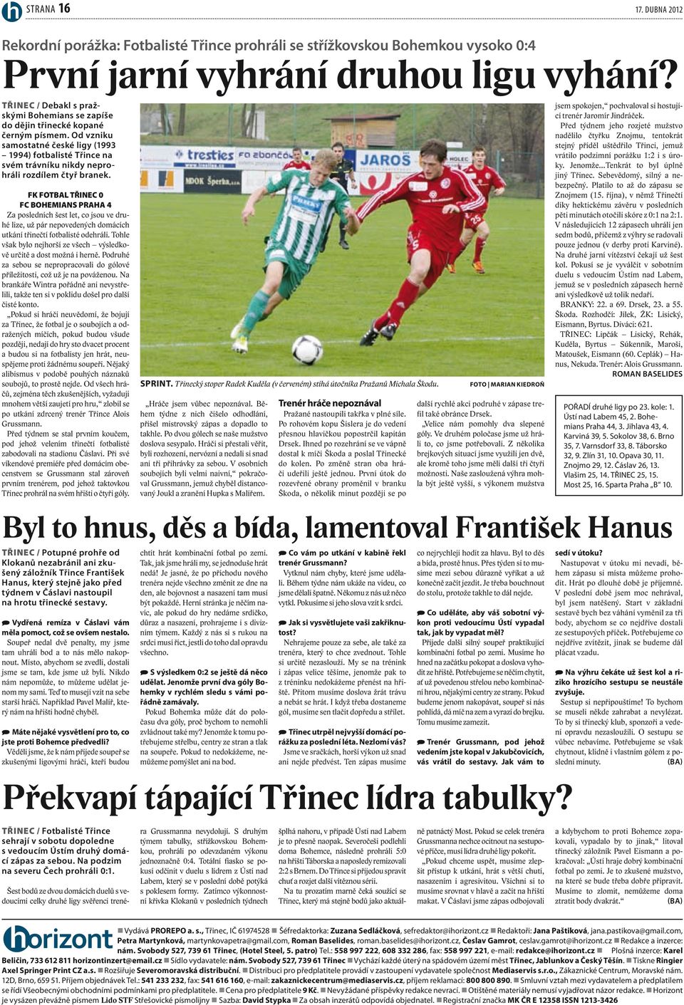 Od vzniku samostatné české ligy (1993 1994) fotbalisté Třince na svém trávníku nikdy neprohráli rozdílem čtyř branek.