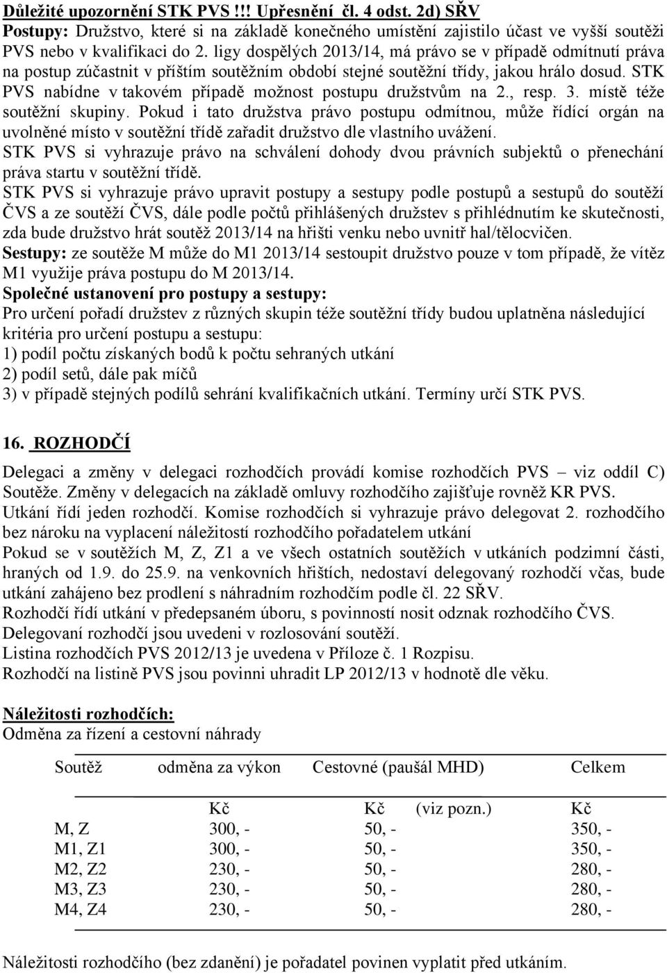 STK PVS nabídne v takovém případě možnost postupu družstvům na 2., resp. 3. místě téže soutěžní skupiny.