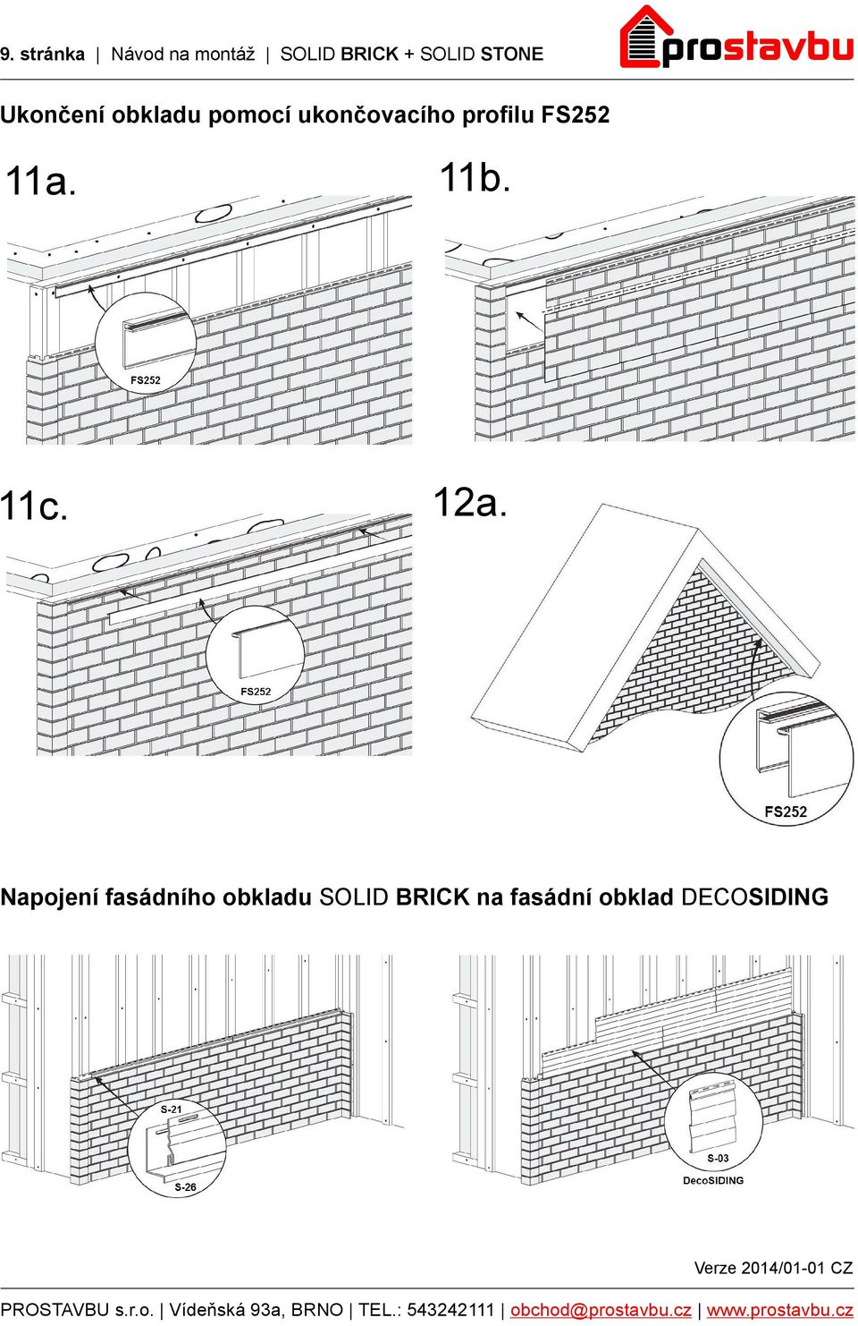 profilu FS252 11a. 11b. 11c. 12a.