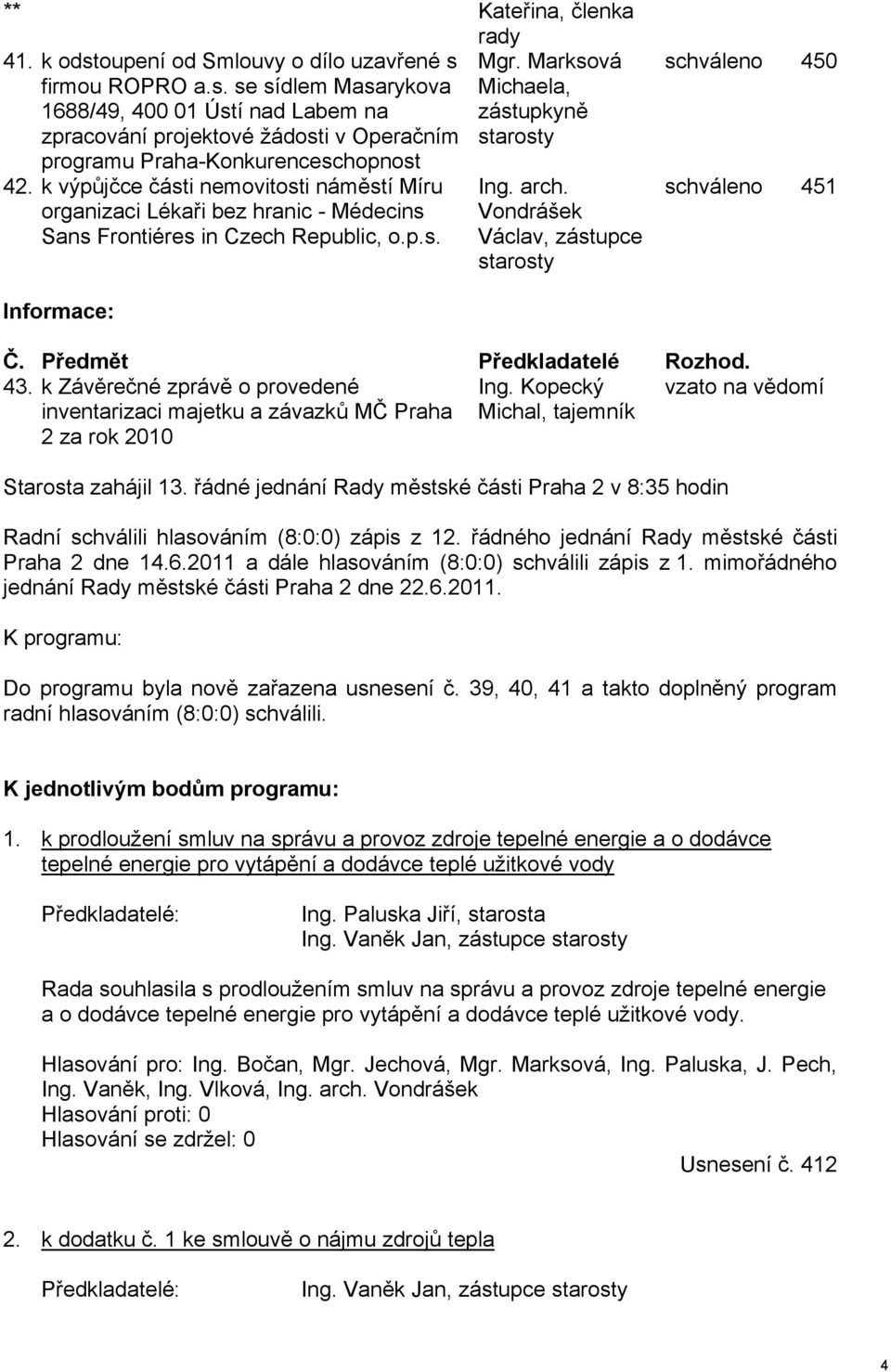 Mgr. Marksová firmou ROPRO a.s. se sídlem Masarykova Michaela, 1688/49, 400 01 Ústí nad Labem na zástupkyně zpracování projektové žádosti v Operačním starosty programu Praha-Konkurenceschopnost 42.