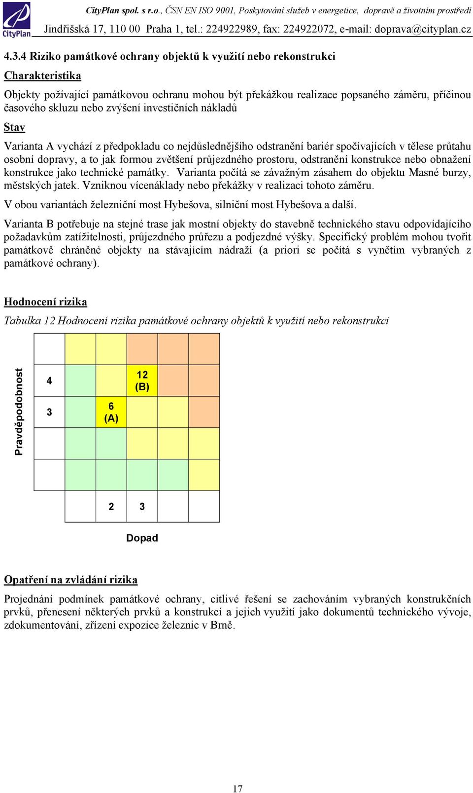 odstranění konstrukce nebo obnažení konstrukce jako technické památky. Varianta počítá se závažným zásahem do objektu Masné burzy, městských jatek.