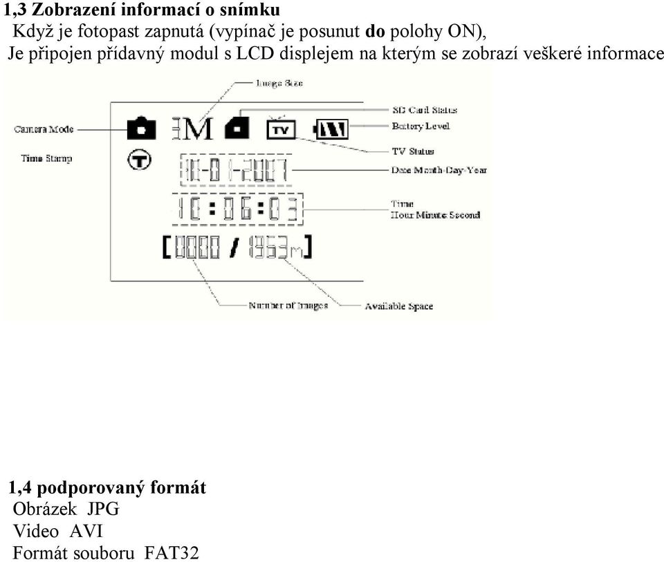 modul s LCD displejem na kterým se zobrazí veškeré