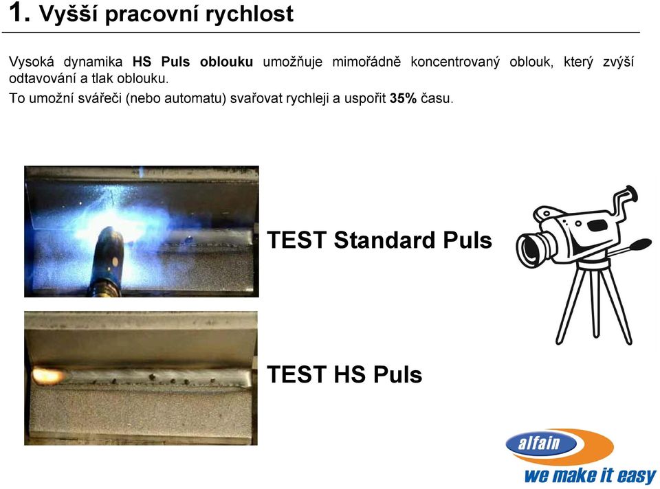 odtavování a tlak oblouku.